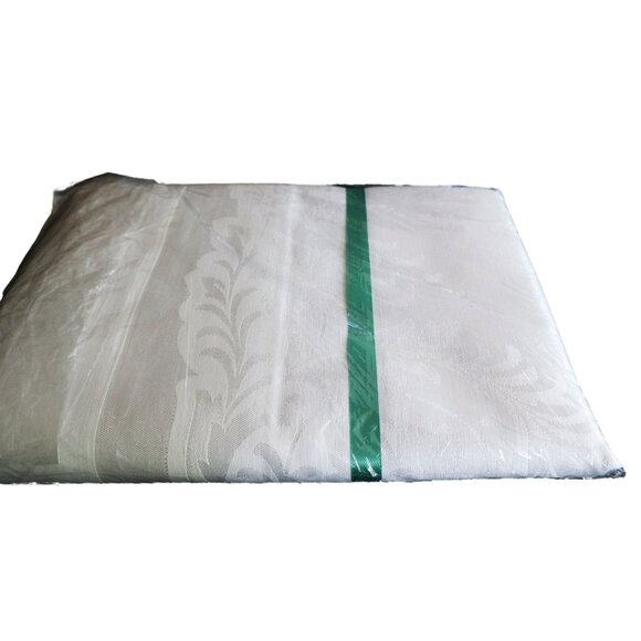 Vintage Large Damask Tablecloth White Jardin Table Topper - Picture 2 of 3